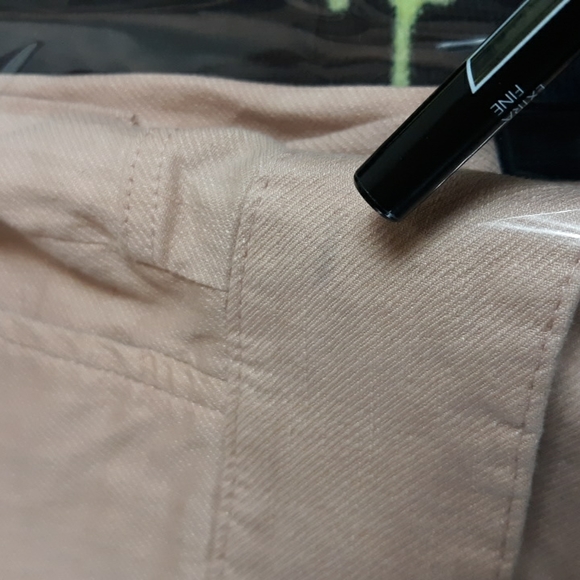 Helmut Lang Sz 0 Slub Twill Cropped Blush Pink Skinny Zip Ankle Flax Blend Pants - Picture 15 of 17